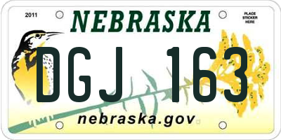 NE license plate DGJ163