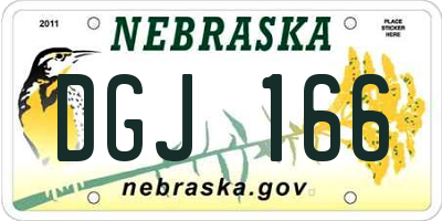 NE license plate DGJ166