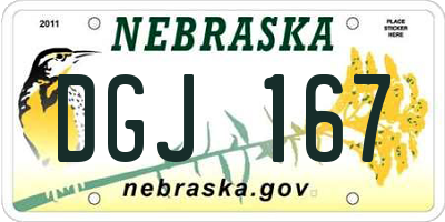 NE license plate DGJ167