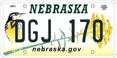 NE license plate DGJ170