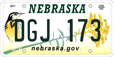 NE license plate DGJ173