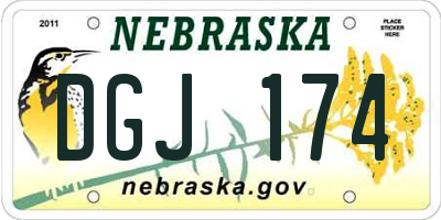 NE license plate DGJ174