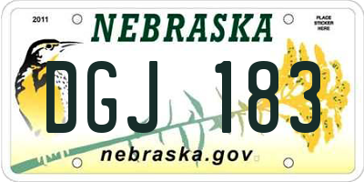 NE license plate DGJ183