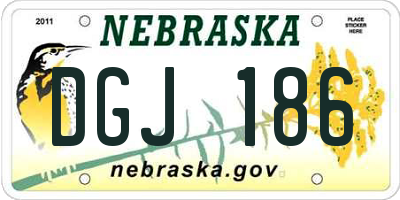 NE license plate DGJ186