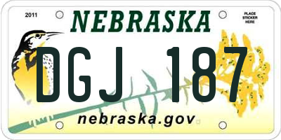 NE license plate DGJ187