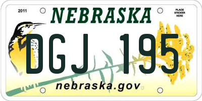 NE license plate DGJ195