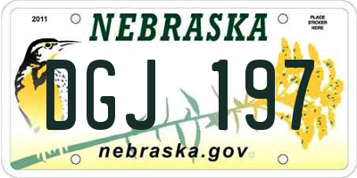 NE license plate DGJ197
