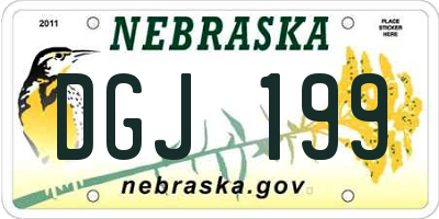 NE license plate DGJ199