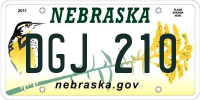 NE license plate DGJ210