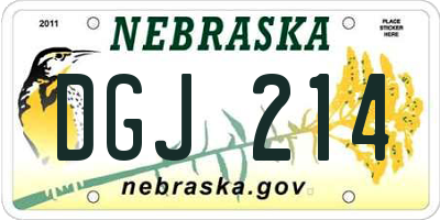 NE license plate DGJ214