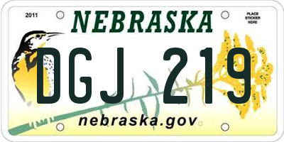 NE license plate DGJ219