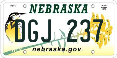 NE license plate DGJ237