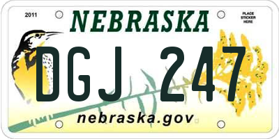 NE license plate DGJ247