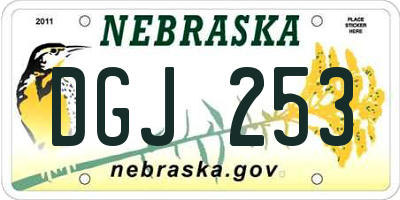 NE license plate DGJ253