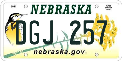 NE license plate DGJ257
