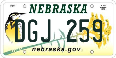 NE license plate DGJ259