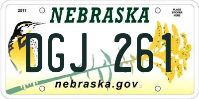 NE license plate DGJ261