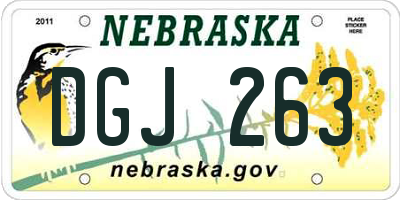 NE license plate DGJ263