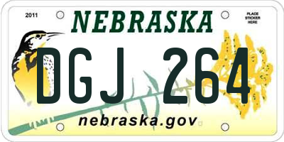 NE license plate DGJ264