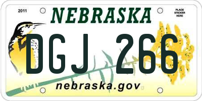 NE license plate DGJ266