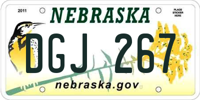 NE license plate DGJ267