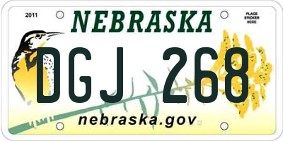 NE license plate DGJ268