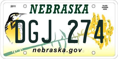 NE license plate DGJ274