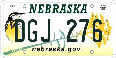 NE license plate DGJ276