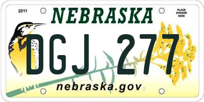 NE license plate DGJ277