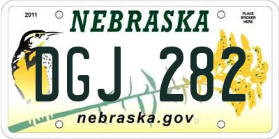 NE license plate DGJ282