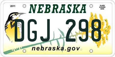NE license plate DGJ298