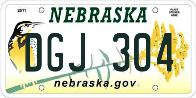 NE license plate DGJ304