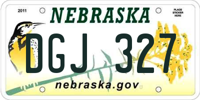 NE license plate DGJ327