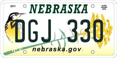 NE license plate DGJ330