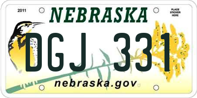 NE license plate DGJ331