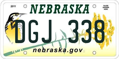 NE license plate DGJ338