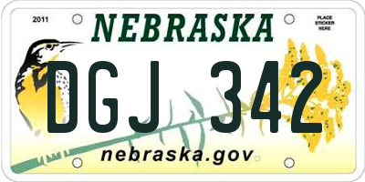 NE license plate DGJ342