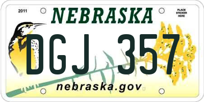 NE license plate DGJ357