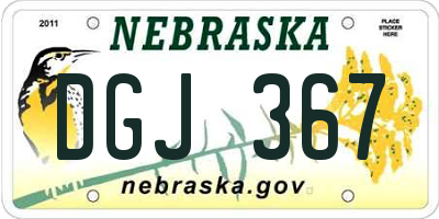 NE license plate DGJ367