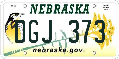 NE license plate DGJ373