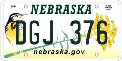 NE license plate DGJ376