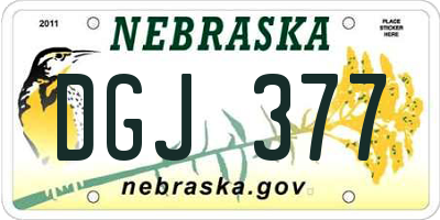 NE license plate DGJ377