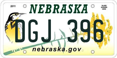 NE license plate DGJ396