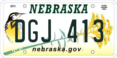 NE license plate DGJ413