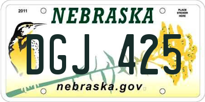 NE license plate DGJ425