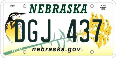 NE license plate DGJ437