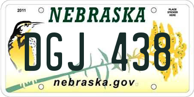 NE license plate DGJ438