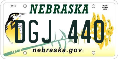 NE license plate DGJ440