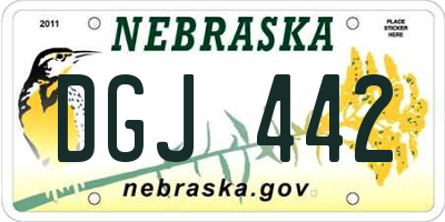 NE license plate DGJ442