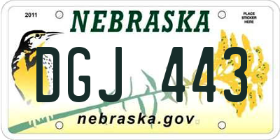 NE license plate DGJ443